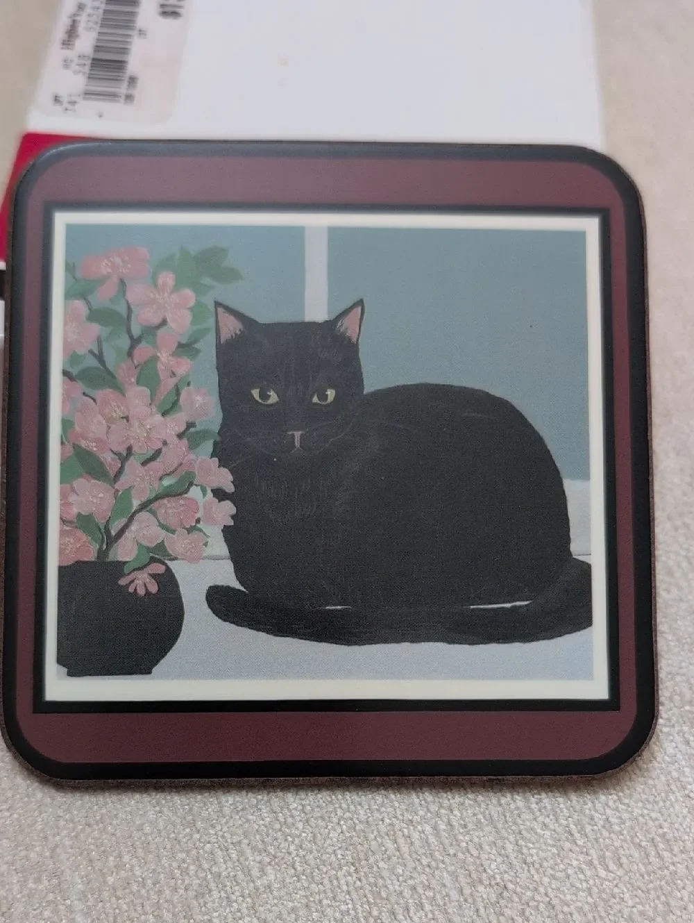 Vintage Pimpernel Cat Coasters Set of 6 Cat and Floral Designs Made in England